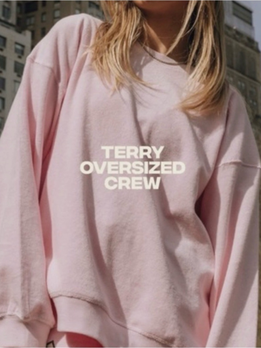 Daily drills pink terry cloth sweatshirt- M/L